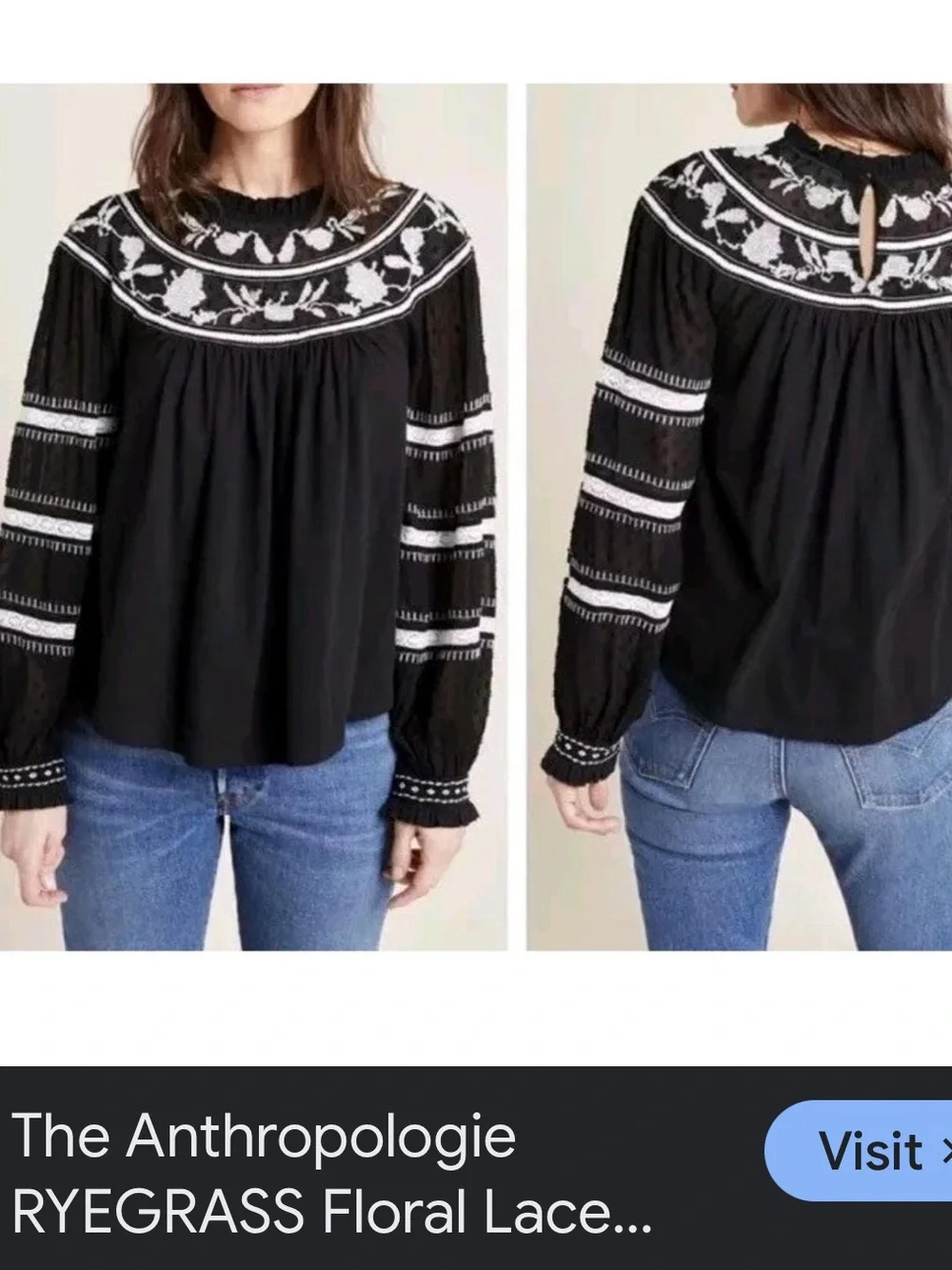 MAEVE By Anthropologie Winona Embroidered Top XSP oversized